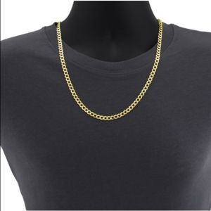 14kt Solid Yellow Gold Cuban Link Chain 4mm 24"